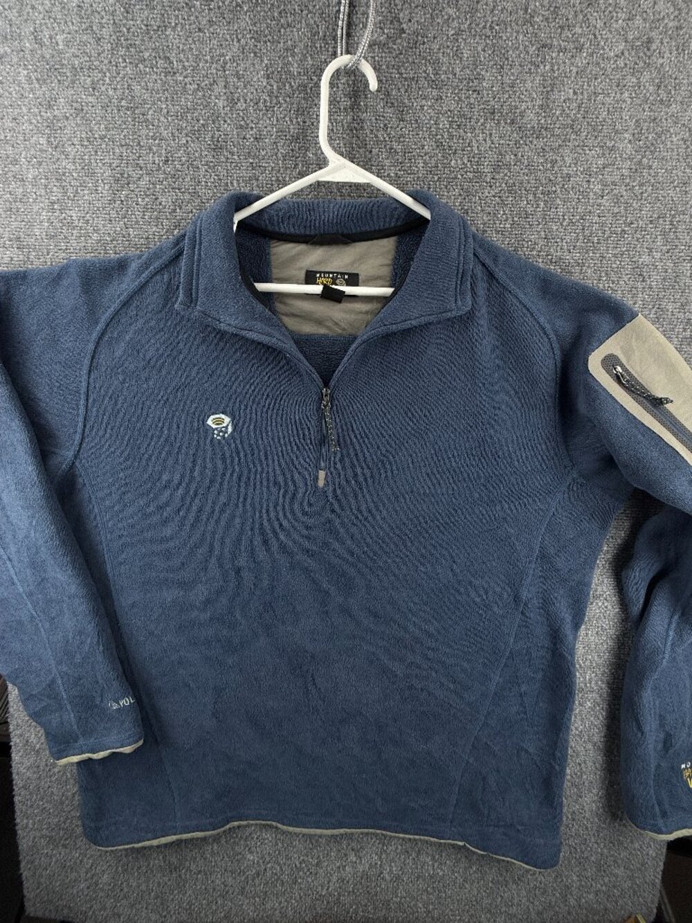 Mountain Hardwear Fleece Jacket XL Men Blue Logo Pullover Polartec All Polyester